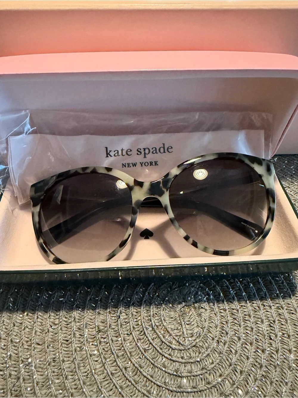 kate spade Cream and Black Tortoiseshell Oversized Sunglasses